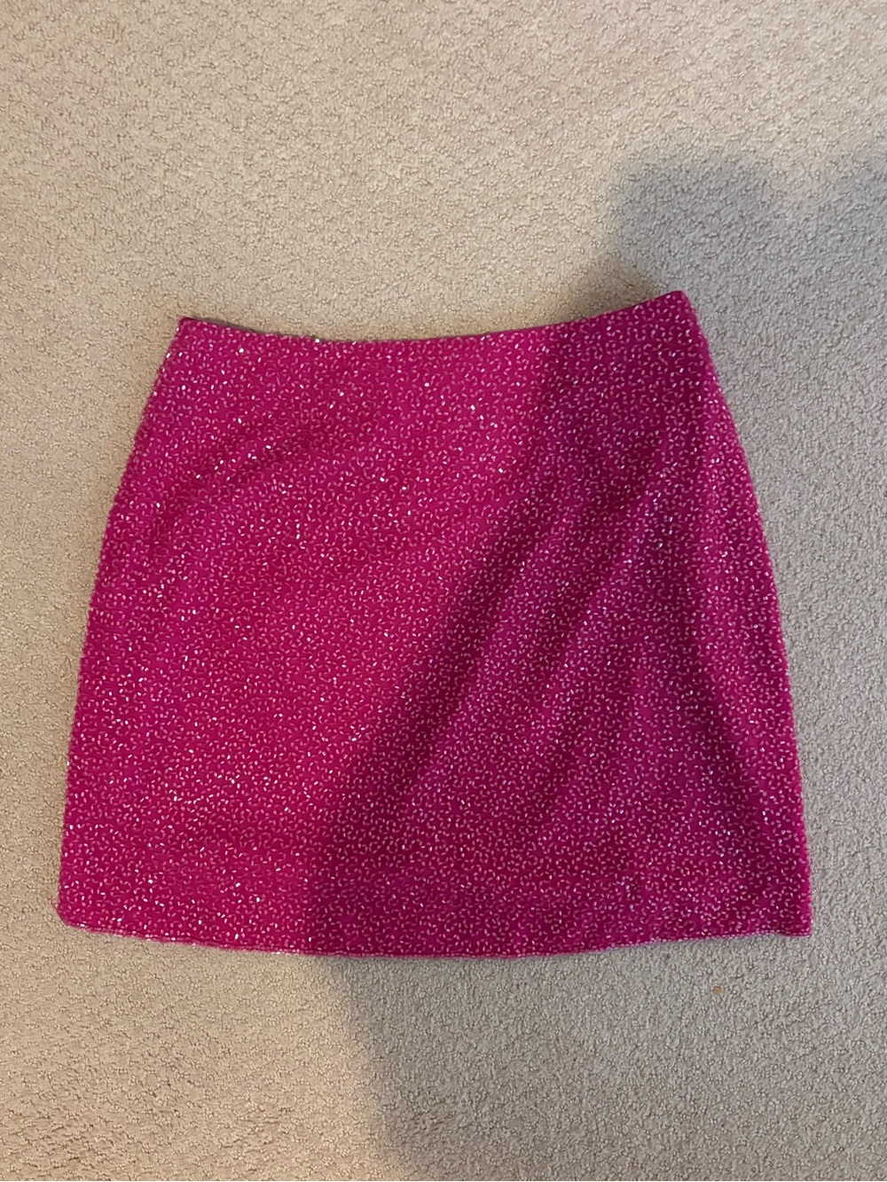 Vintage Cache Hot Pink Beaded Mini Skirt Silk Y2K Size 2